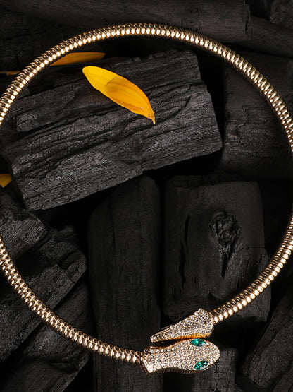 Enigmatic Gold-Plated Snake Necklace
