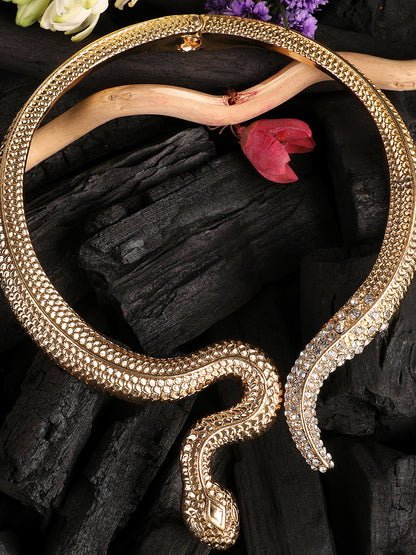 Vigorous Golden Snake Choker Necklace