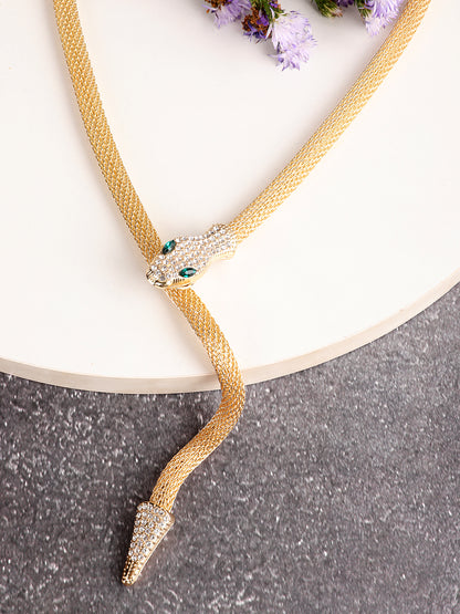 Serpent Stone Studded Snake Necklace