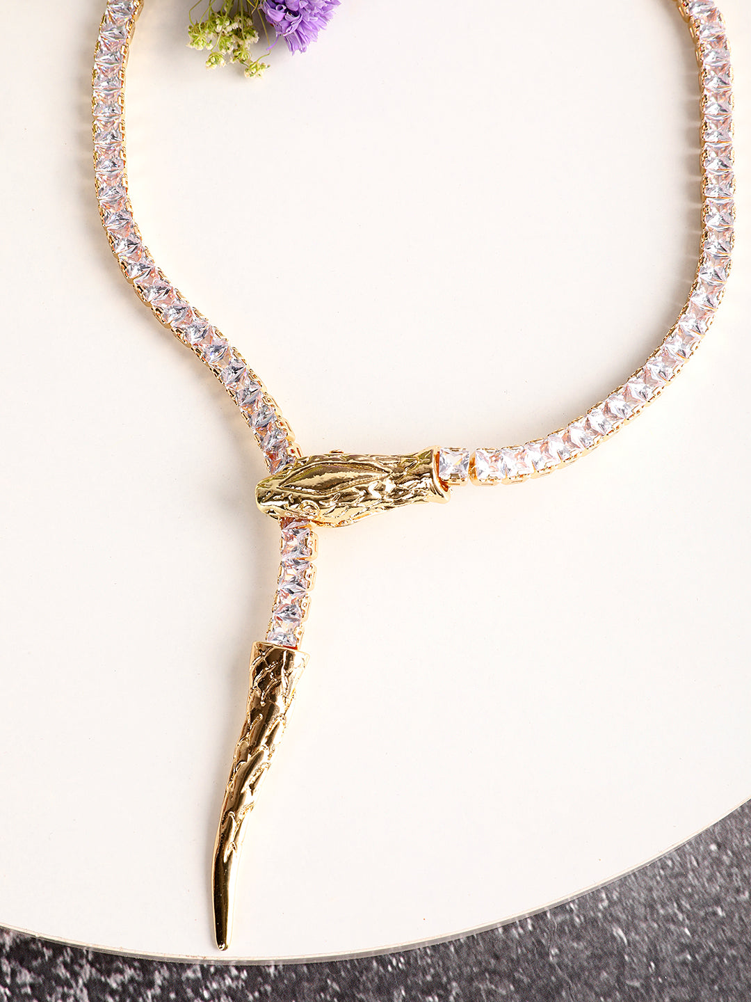 Divine Golden-Rhodium Snake Necklace