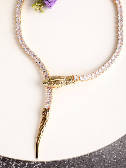 Divine Golden-Rhodium Snake Necklace