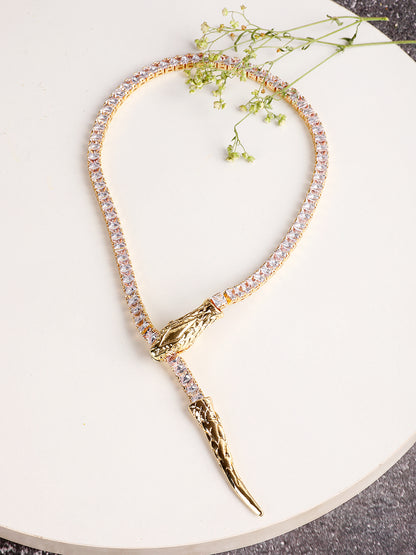 Divine Golden-Rhodium Snake Necklace