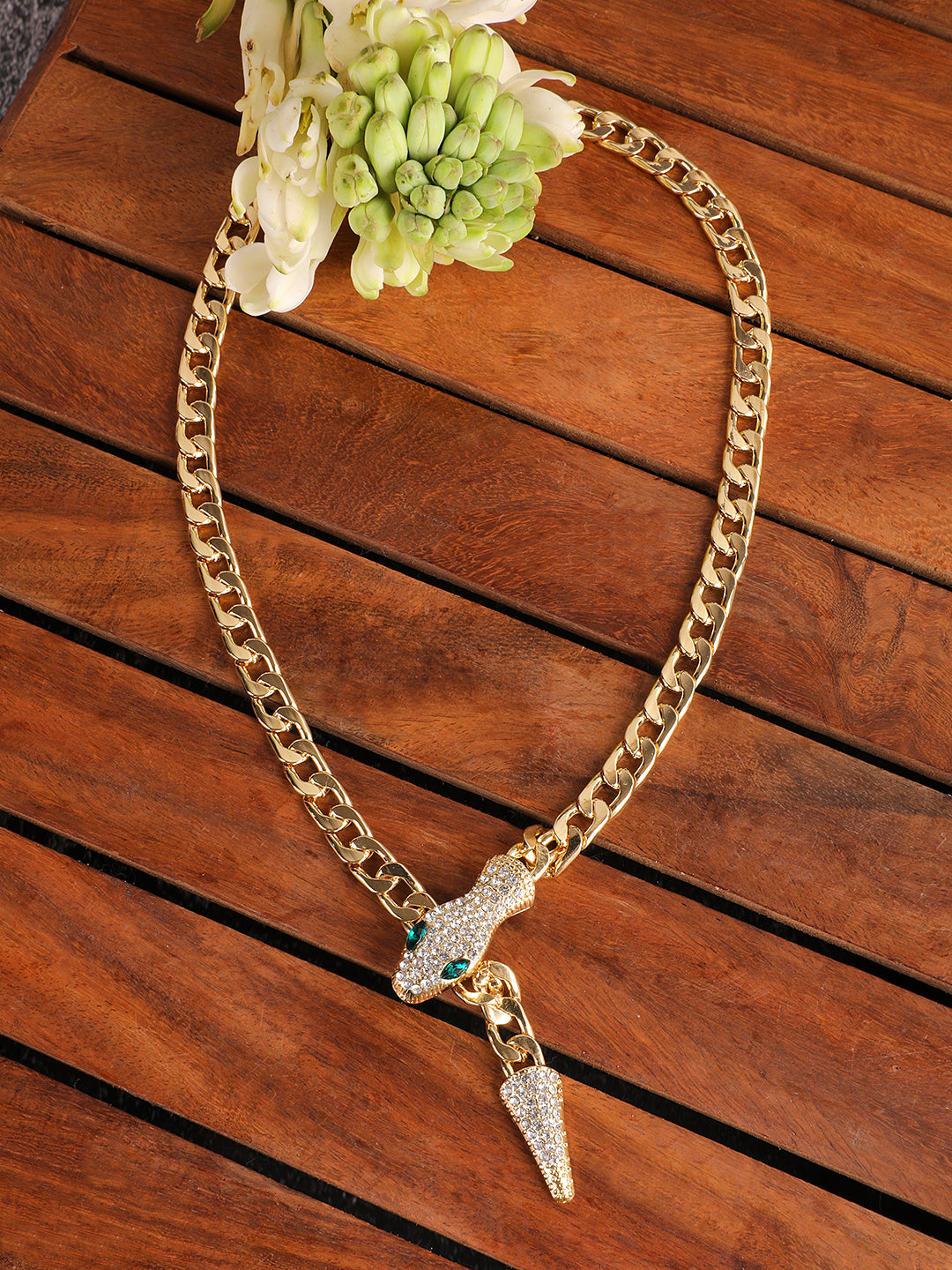 Voguish Crystal Chain Necklace