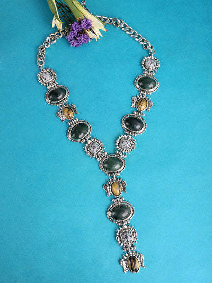 Vintage Teardrop Gemstones Necklace
