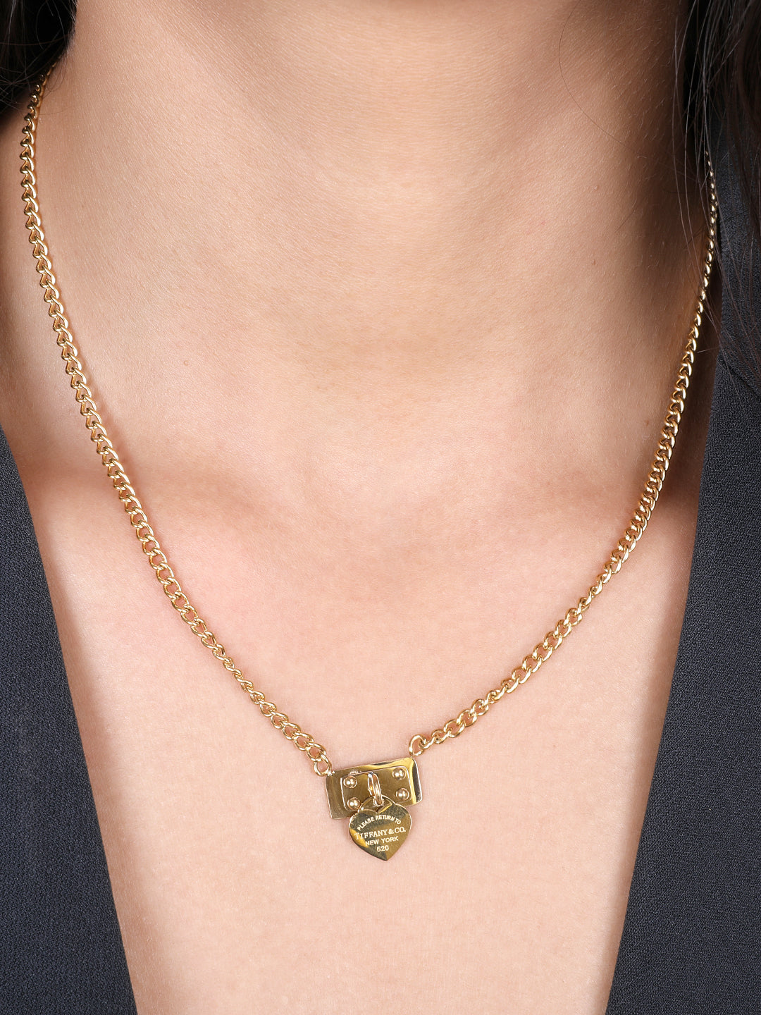 Gold Plated Lock Heart Pendant