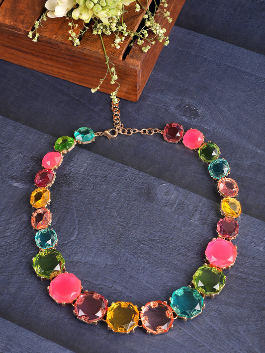 Lustrous Rainbow Crystal Necklace