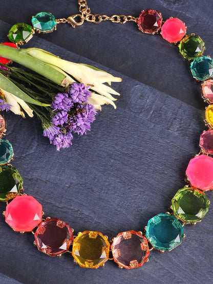 Lustrous Rainbow Crystal Necklace