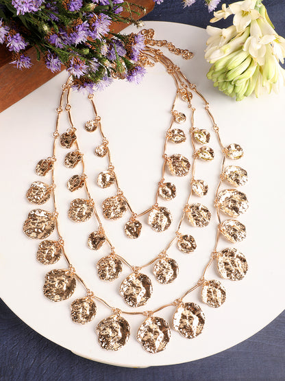 Elegant Tri-Layered Gold Necklace
