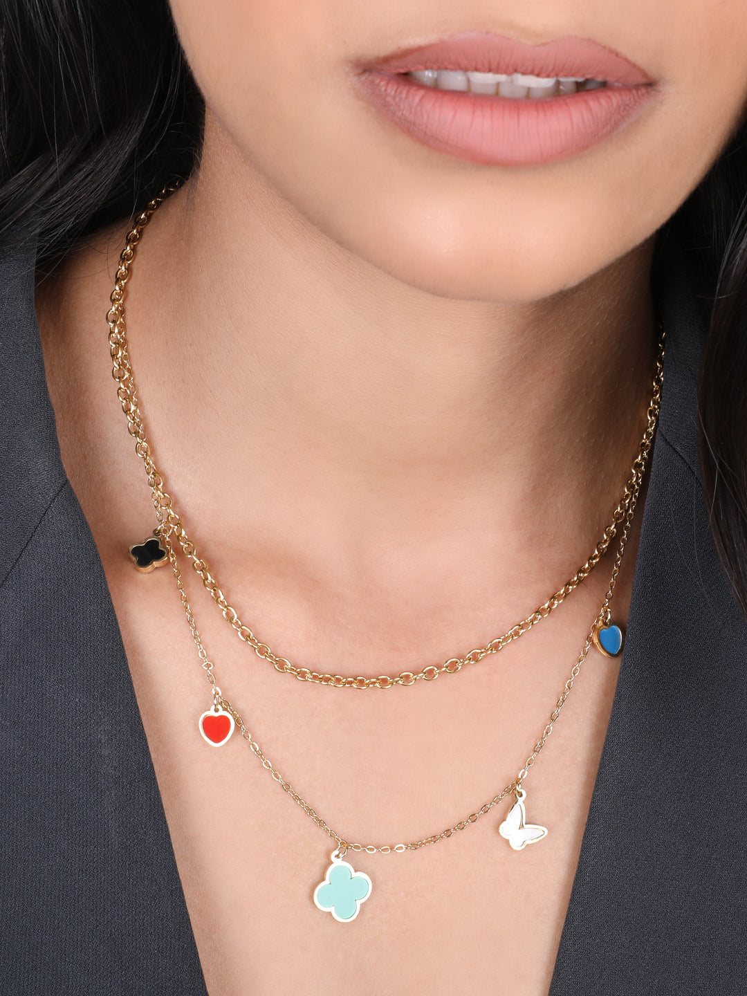 Kraze ColorPop Double Chain Pendant