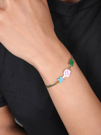 Lovely Colorful Glamour Gold Bracelet