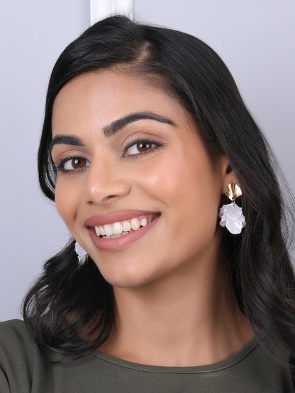 Euphoria White Petal Earrings