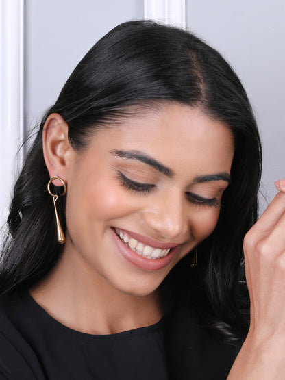 Golden Raindrop Hoop Earrings