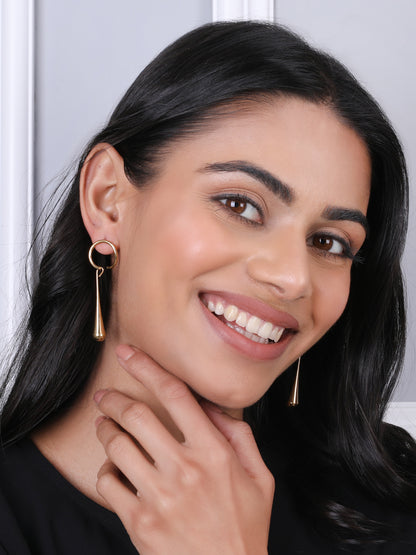 Golden Raindrop Hoop Earrings
