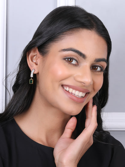 Kraze Royal Emerald drop Earrings