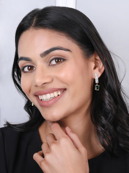 Kraze Royal Emerald drop Earrings