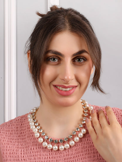 Crystal Pearl Statement Necklace