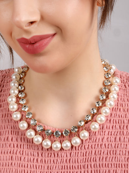 Crystal Pearl Statement Necklace