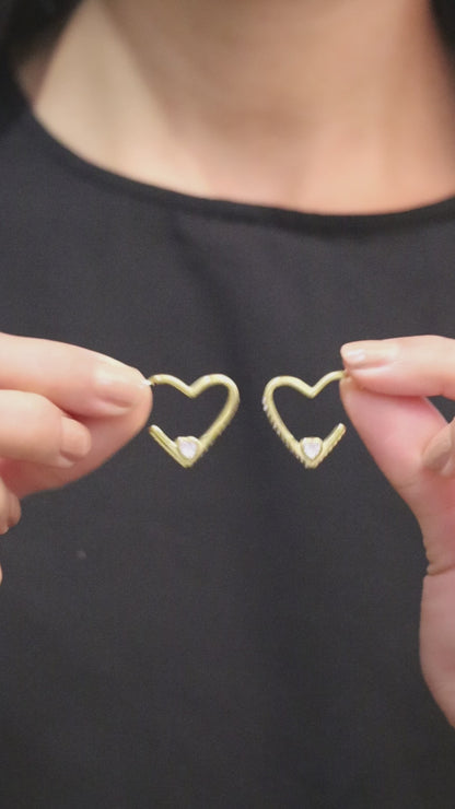 Kraze Golden Heart Earrings