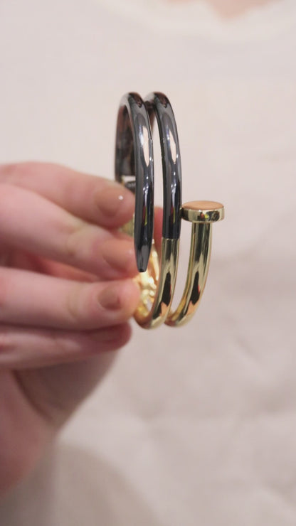 Kraze Silver-Golden Wrap Bracelet