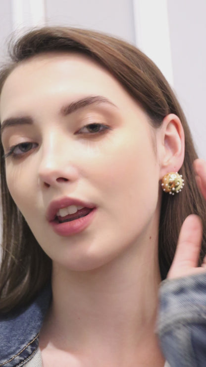 Kraze Gold Drop Stud Earrings