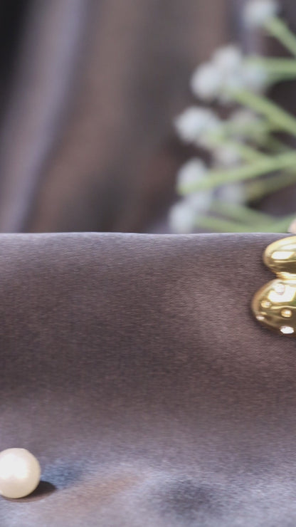 Golden Round Glossy Earrings