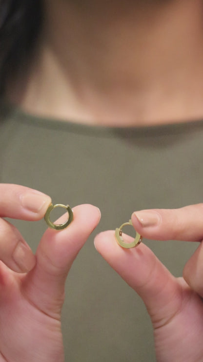 Sparkling Gold Mini circular Hoop Earrings